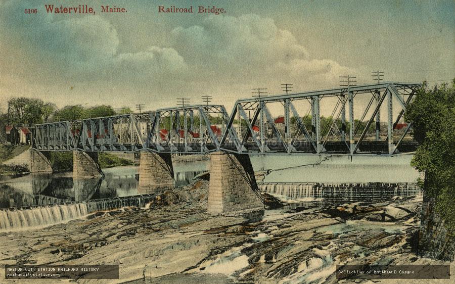 Postcard: Waterville, Maine.  Railroad Bridge.